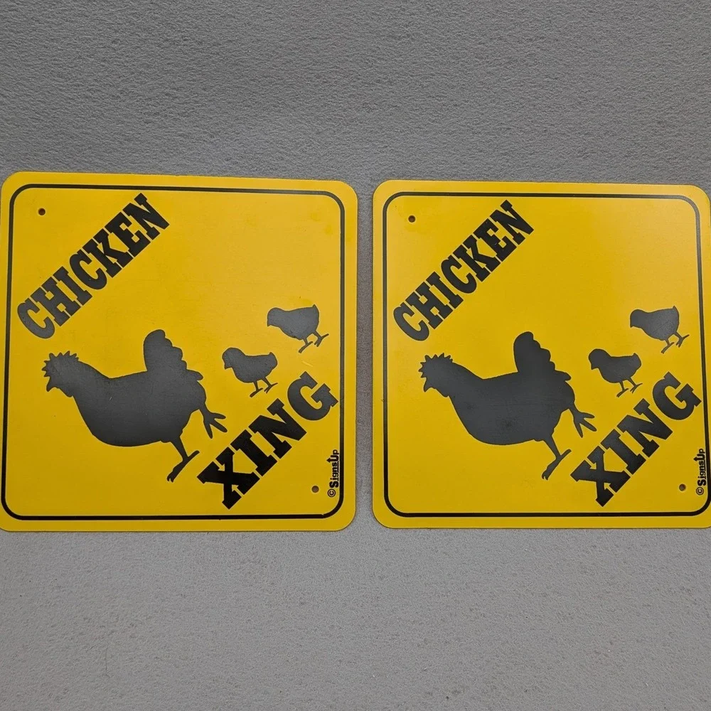 2- SignUp 18120 Chicken Xing Novelty Metal Sign 12x12 Aluminum Yellow Black
